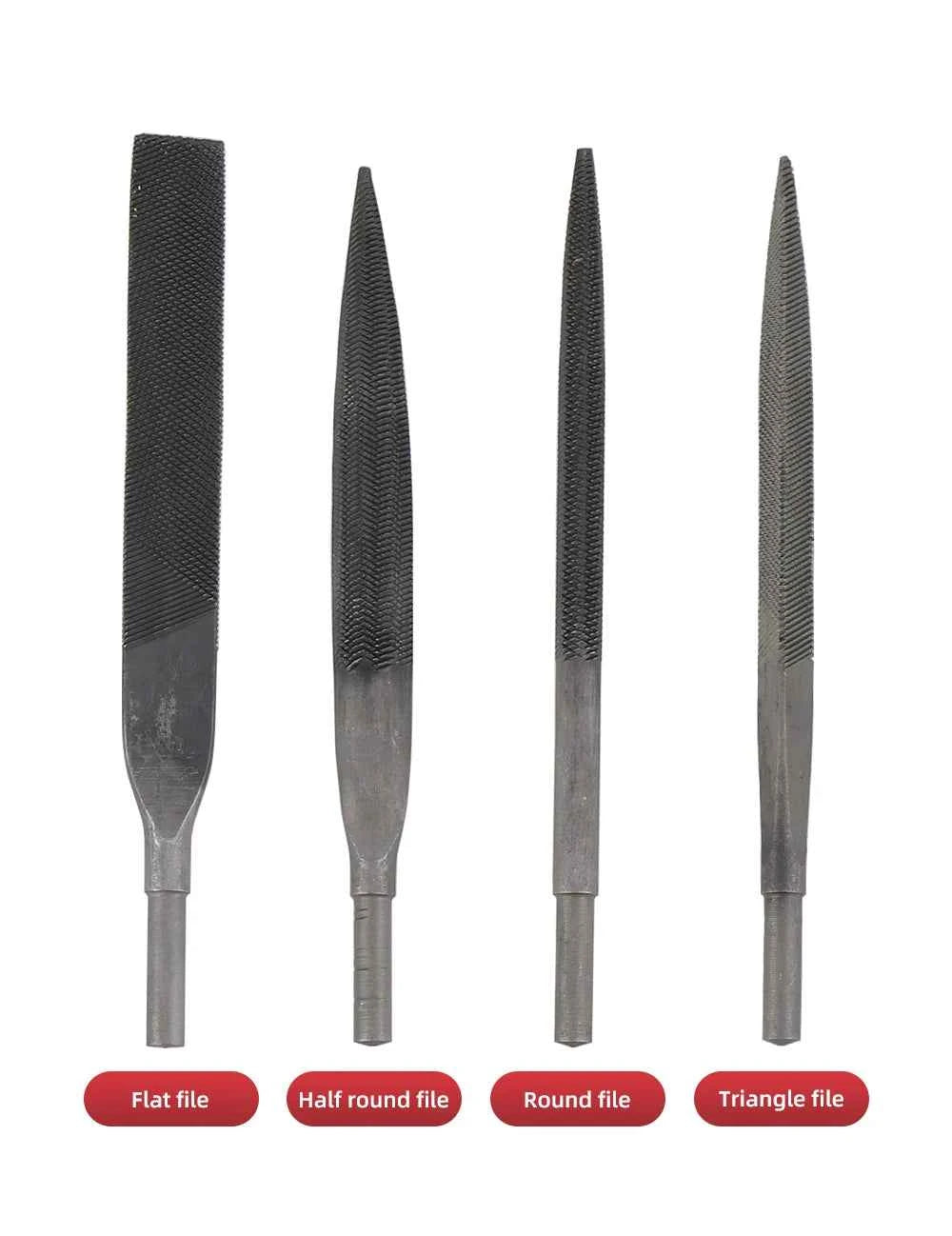 4pcs Air File Bit Set - 5mm Flat Polishing & Grinding Bits for Electric & Pneumatic Tools
