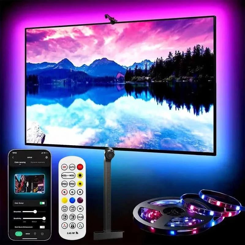 LED TV Backlight Strip with Camera Sync to 55-85 Inch TVs Smart RGB-IC LED Strip Lights for Gaming Room 55-85inch Ambient Light The jack market .AU The jack market .AU Home $ 76 136:200002572#12.5FT for 55-65in