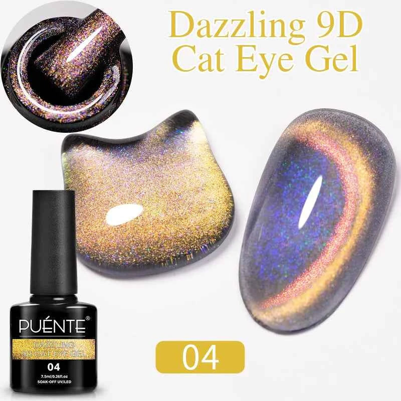 PUENTE Cat Eye Magnetic Gel Nail Polish - Vibrant Starry Galaxy Effect, Soak Off UV, 7.5ML