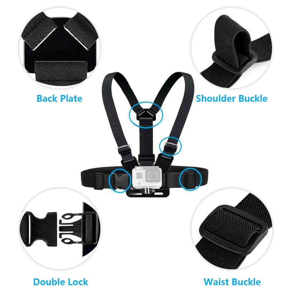 Chest Strap Rotate Phone Mount for iphone Smart Phone Belt Body Harness Holder for Gopro Hero 12 11 10 9 8 Insta360 Dji Camera