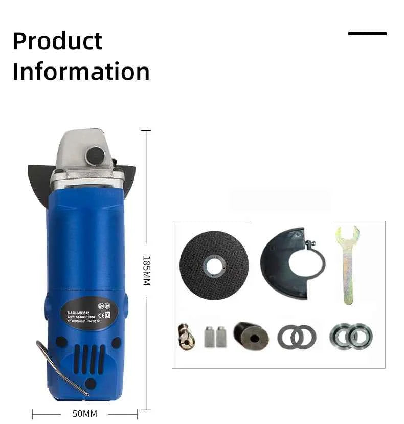Brand Name Mini Electric Angle Grinder - Versatile 110V/220V, 6 Speed Settings for Precision Cutting, Polishing & Grinding