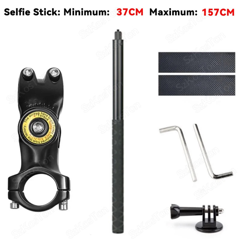 Motorcycle Bike Panoramic Monopod Bicycle Hidden Selfie Stick for GoPro 13 12 11 10 9 8 Insta360 X4 X3 Action Camera Accessory
