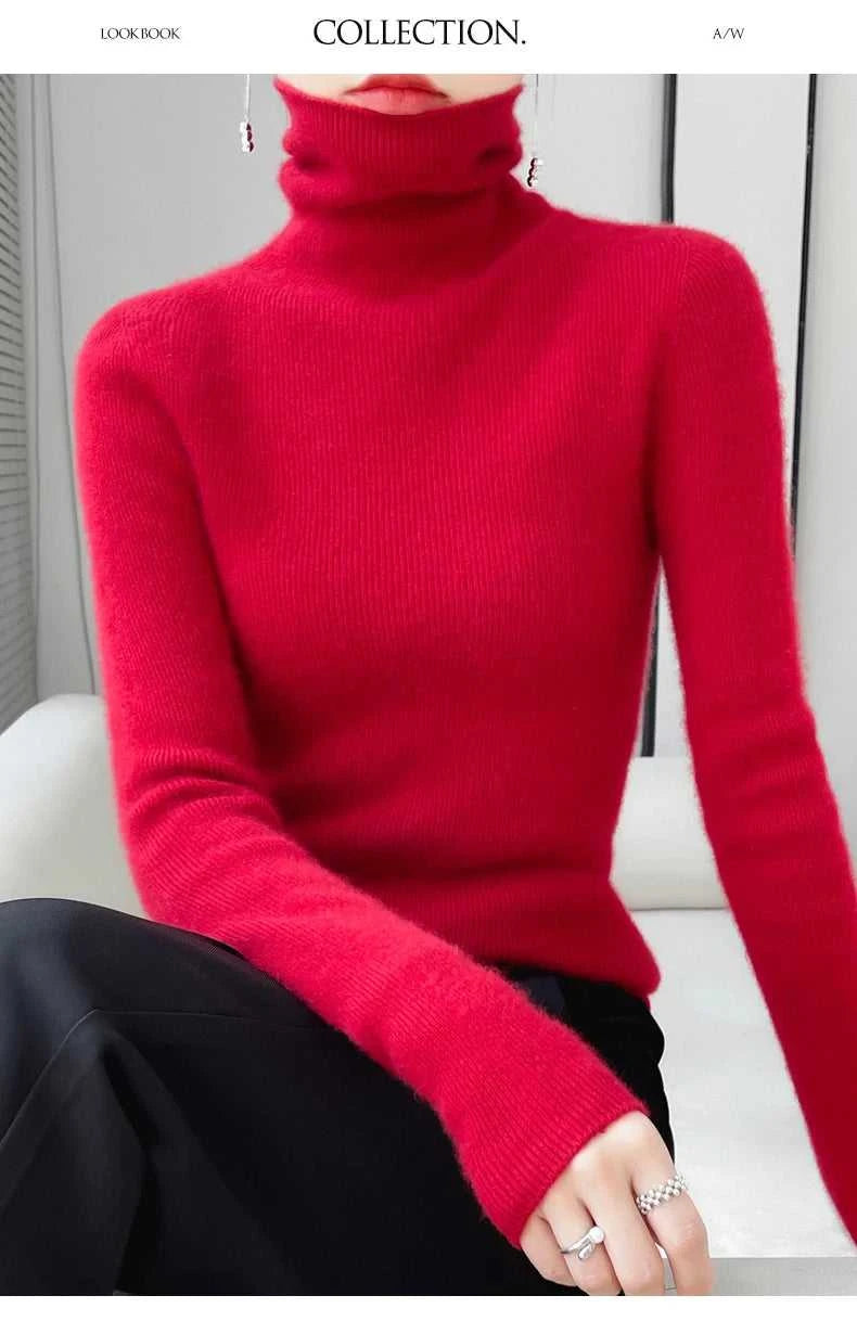 100% Merino Wool Long-sleeved Turtleneck Pullover Women's Autumn Winter Slim Sweater Basic Women's Clothes Cashmere Sweater The jack market .AU The jack market .AU Woman Fashion $ 75 14:1052#black;200007763:201336100;5:4182