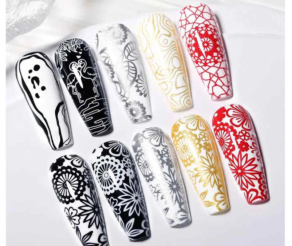 BORN PRETTY Stamping Nail Polish Set - Vibrant 10m Colors for Stunning Nail Art Designs
