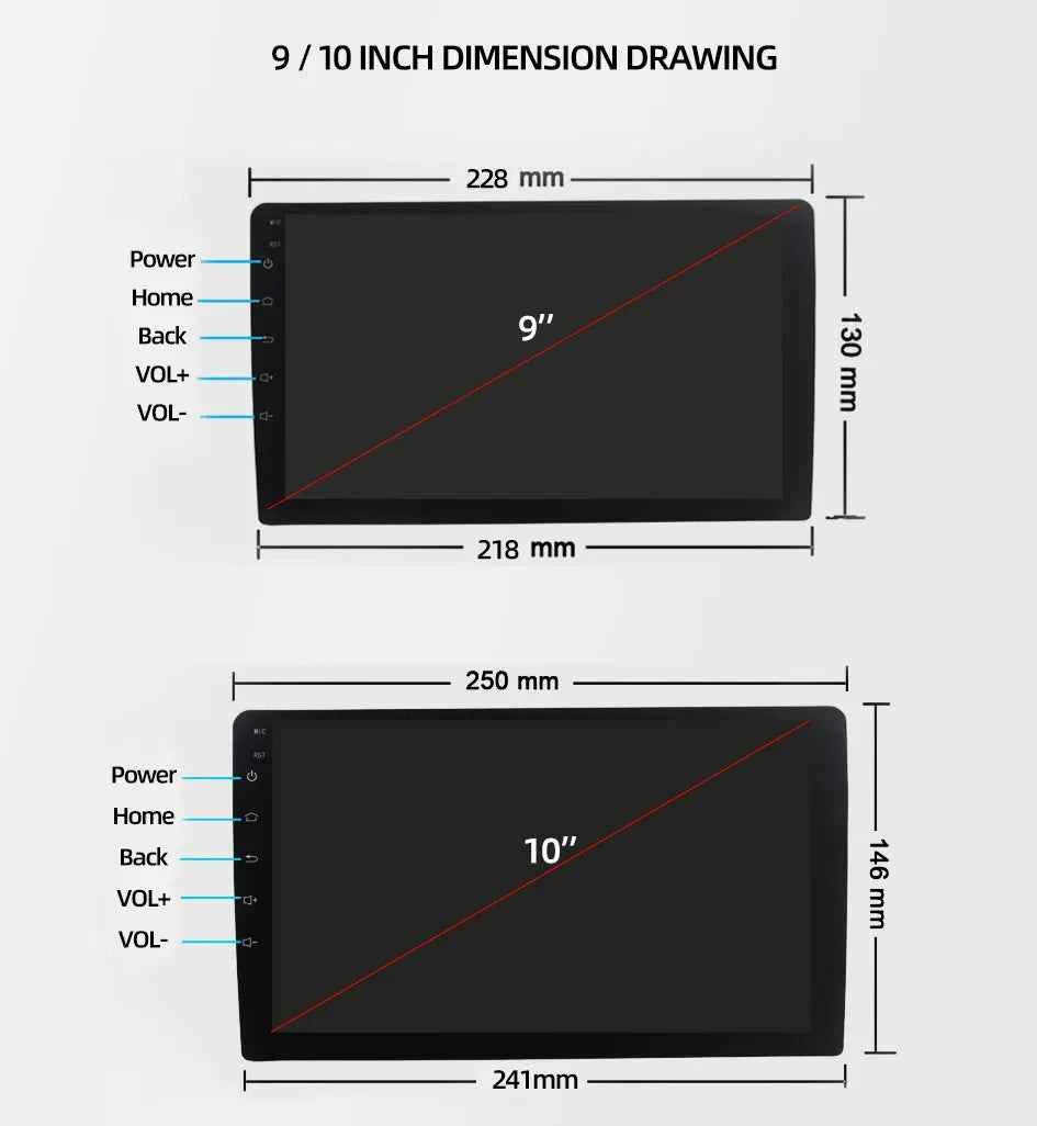 Ruancheng 2 Din Android 7 9 10 Inch Car Multimedia Video Player Universal Stereo Radio GPS for Volkswagen Nissan Hyundai Toyota