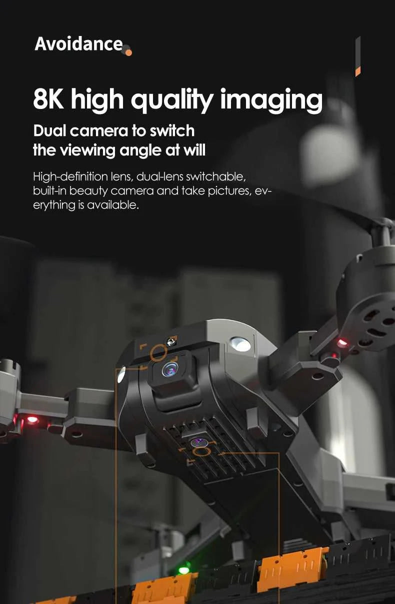 Drone 8K Professional Drones 4K HD Aerial Photography Obstacle Avoidance Quadcopter Helicopter RC Distance 3000M The jack market .AU The jack market .AU Drones $ 84 14:350852#Black Avoid Dual 8K