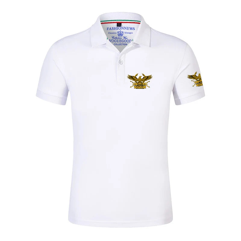 2024 New SPQR Roman Gladiator Imperial Golden Eagle Printed Summer Casual Polo Shirts Men Summer Short Sleeves T-shirts Tops