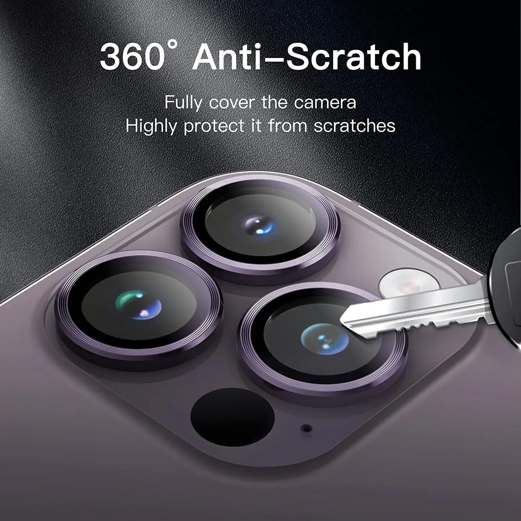 Brand Name Deep Purple Camera Lens Protector - 2-3Pcs Premium Glass Protection for iPhone 14 Pro Max, 13, 12, 11
