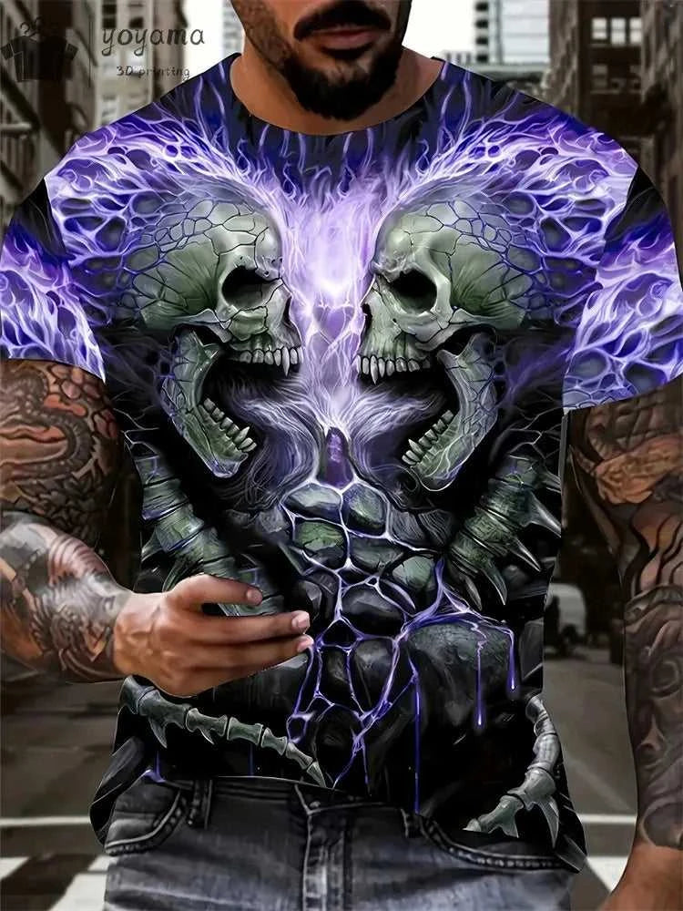 Men's Horror Skull Print T-Shirt 3D Print Vintage O-Neck Short Sleeve Fashion Oversized T-Shirts Men's Summer Street Clothing The jack market .AU The jack market .AU Men Fashion $ 25 14:771#P2TGL22WU;5:100014066