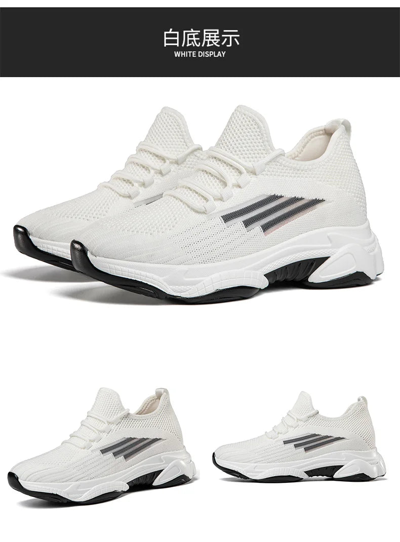 Men Elevator Shoes Fashion Outdoor Casual Sneakers Height Increase Shoes for Men Height Increase Insole 8CM Lift Platform Shoes