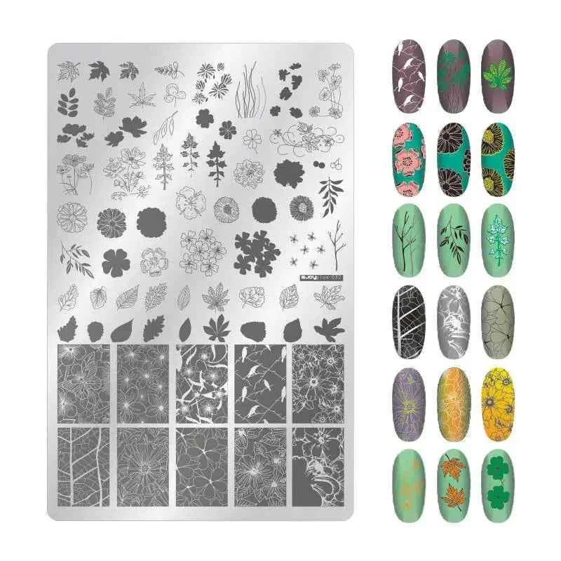 Maple Leaf Nail Stamping Plates - Stunning Autumn & Winter Leaf Designs for Unique Manicures