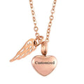 Fashion Heart with Angel Wings Ashes Urn Necklace Cremation Stainless Steel Memorial Pendant Keepsake Jewelry Gift The jack market .AU The jack market .AU Jewellery & Chains $ 51 200001033:200003758#Rose Gold Customized