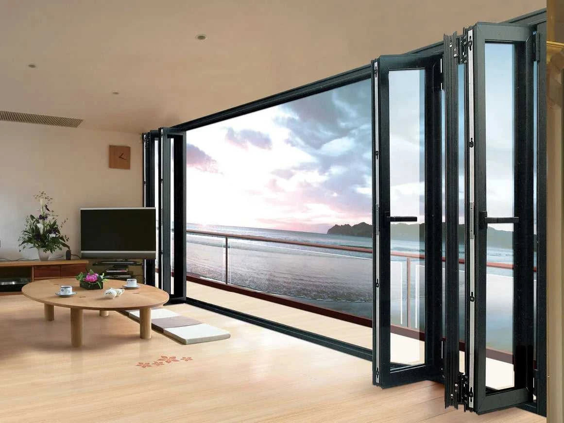 Exterior Patio Doors Modern Waterproof Glass Bifold Door for House Thermal Break Aluminum Accordion Type Folding Door The jack market .AU The jack market .AU Home $ 5122 14:193#White-4mx2.2m