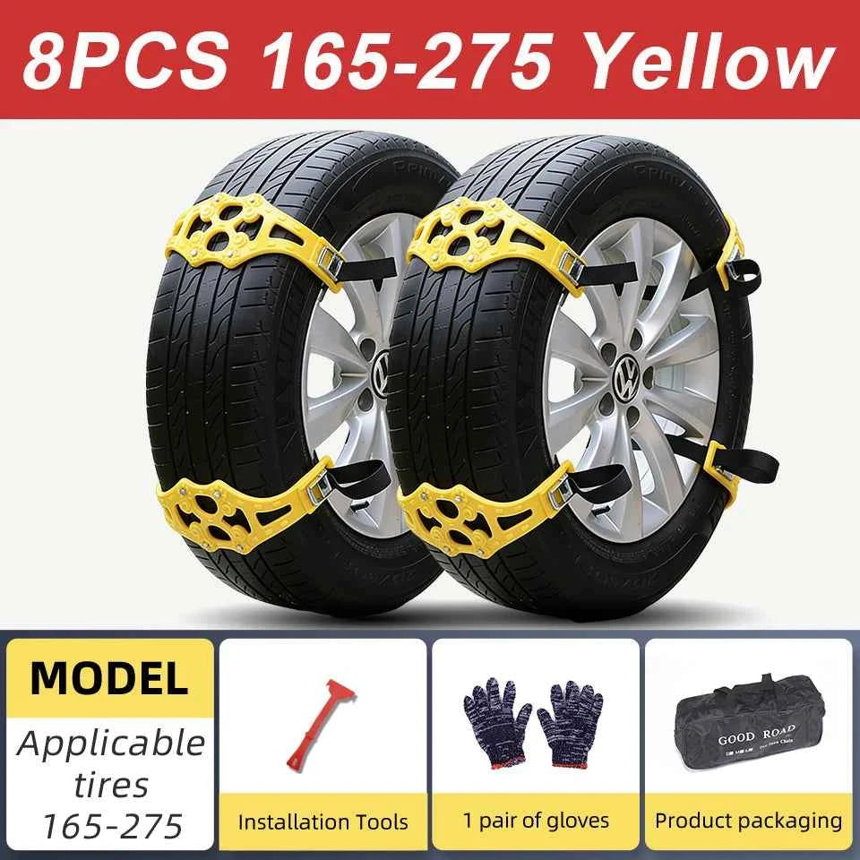 Car Snow Chains Universal Easy Install Tire Anti-Slip Chains for SUV Sedan Ice Snow Muddy Road Durable Emergency Traction Chains