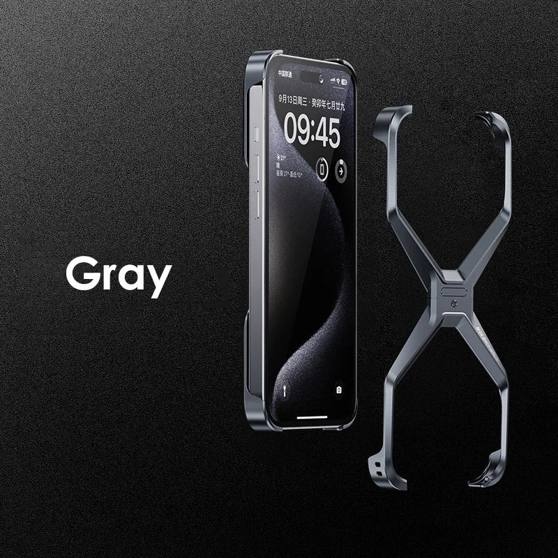 AluGuard Rimless Armor Case for iPhone 13-16 Pro Max – Shockproof, Removable Design & Advanced Heat Dissipation