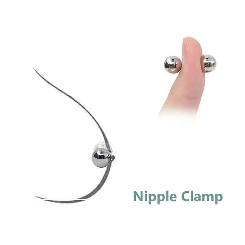 LM Magnetic Nipple Clamps - 2pcs Non-Piercing Strong Bondage Balls for Couples - Explore Your Sensuality