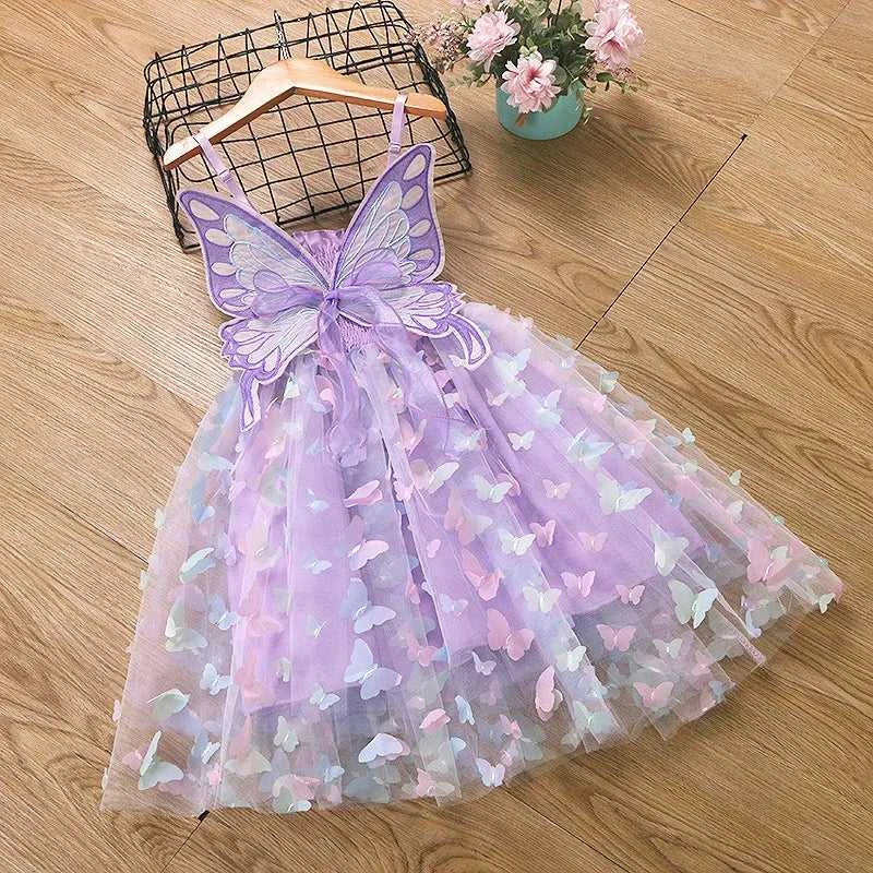 Girls Summer Elegant Dress With Large 3D Butterfly Wings Gauze Princess Dress Bow Kids Sleeveless Birthday Party Evening Dresses The jack market .AU The jack market .AU Mum & Kids: Essential Products for Every Family $ 46 14:496#dress Led lights;200000463:200004192#8T