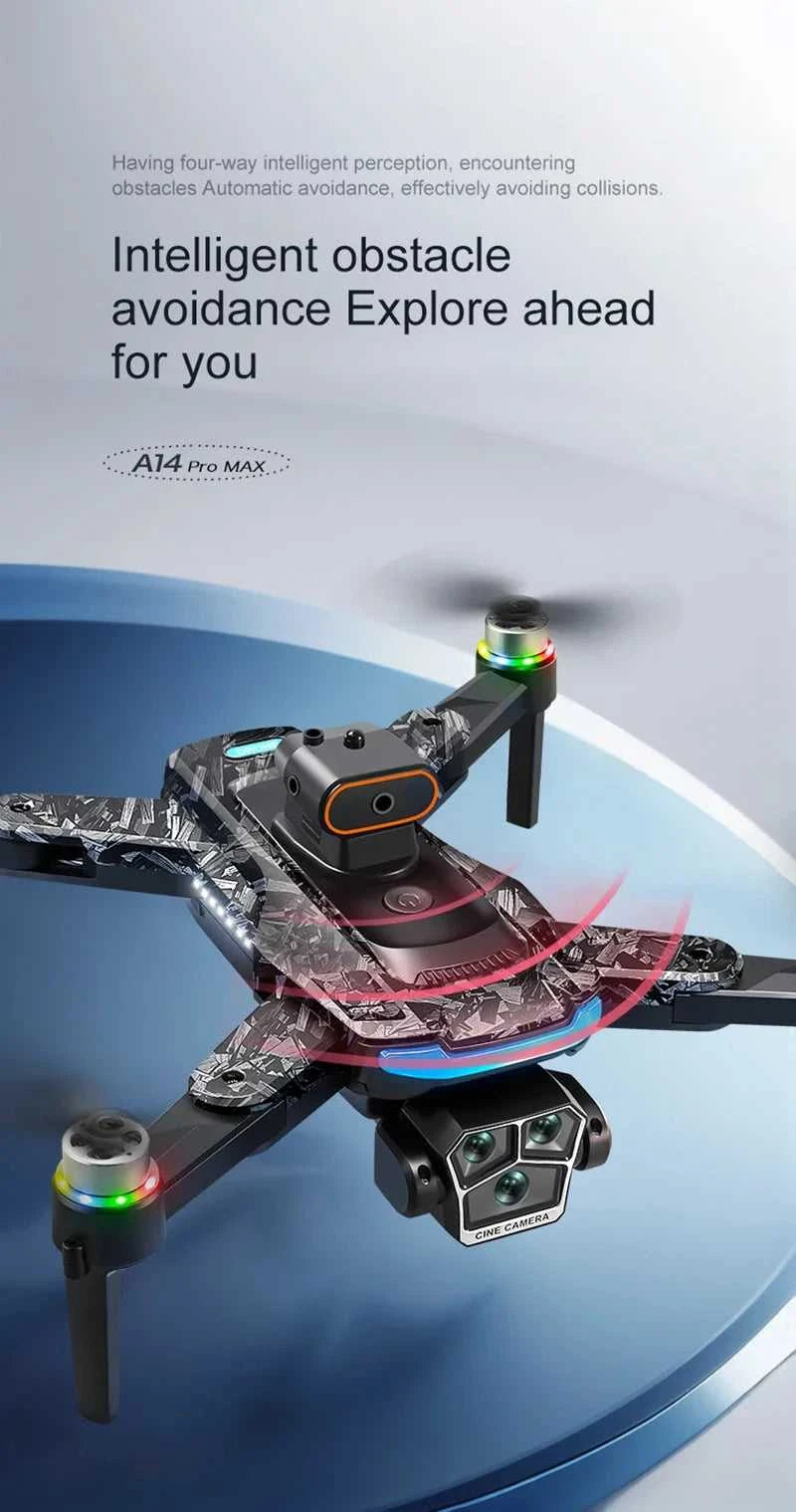 Drone A14Pro Max 8K HD Three Camera Brushless Optical Flow Obstacle Avoidance Foldable Quadcopter UAV 4.5-inch Large Screen Toys The jack market .AU The jack market .AU Drones $ 48 14:10#Only Parking Apron