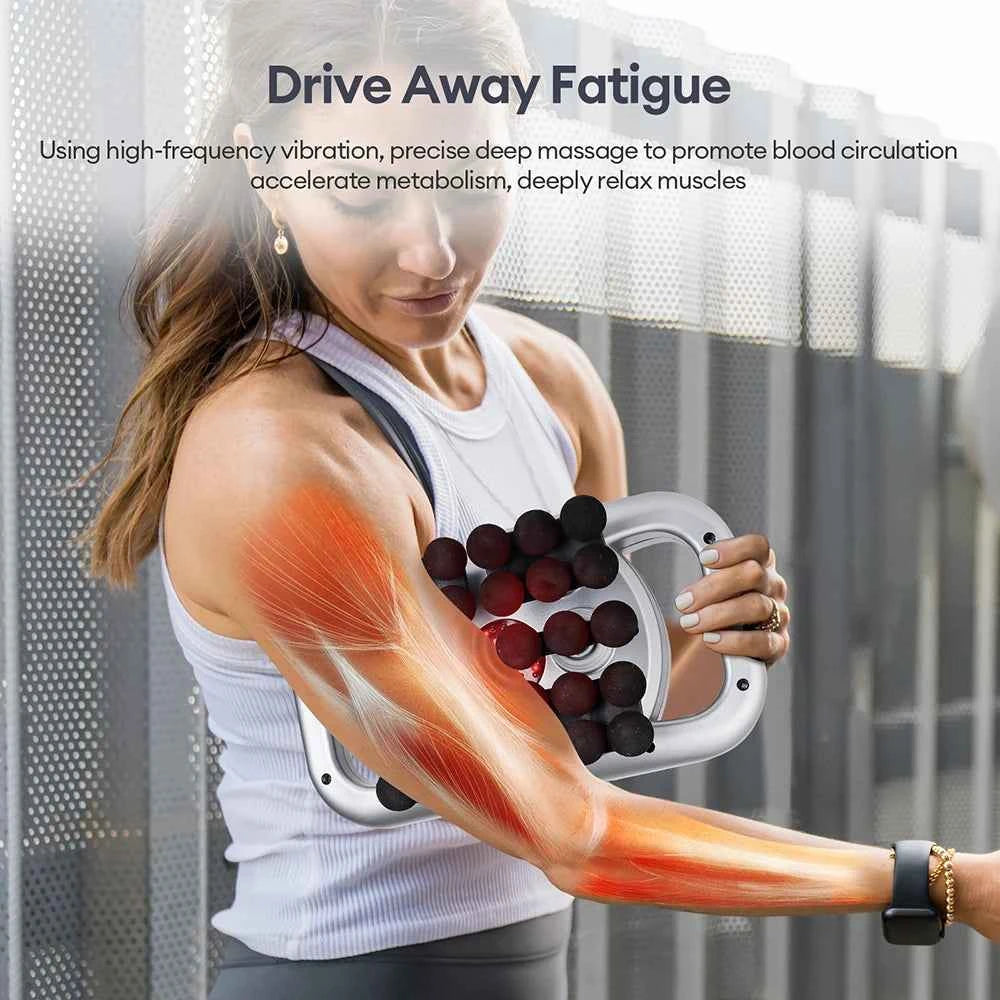 Electric Fascia Gun Massage 30 Heads Fascia Massage Gun Back Waist Massager Vibration Leg Body Muscle Relaxation masajeador