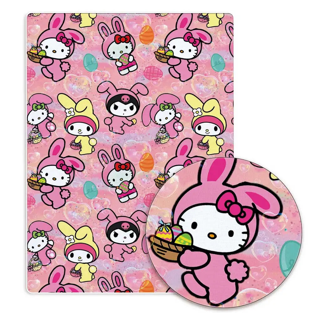 Hello Kitty 140x50CM Cartoon Polyester cotton fabric Patchwork Tissue Kid Home Textile Sewing Doll Dress Curtain cotton Fabric