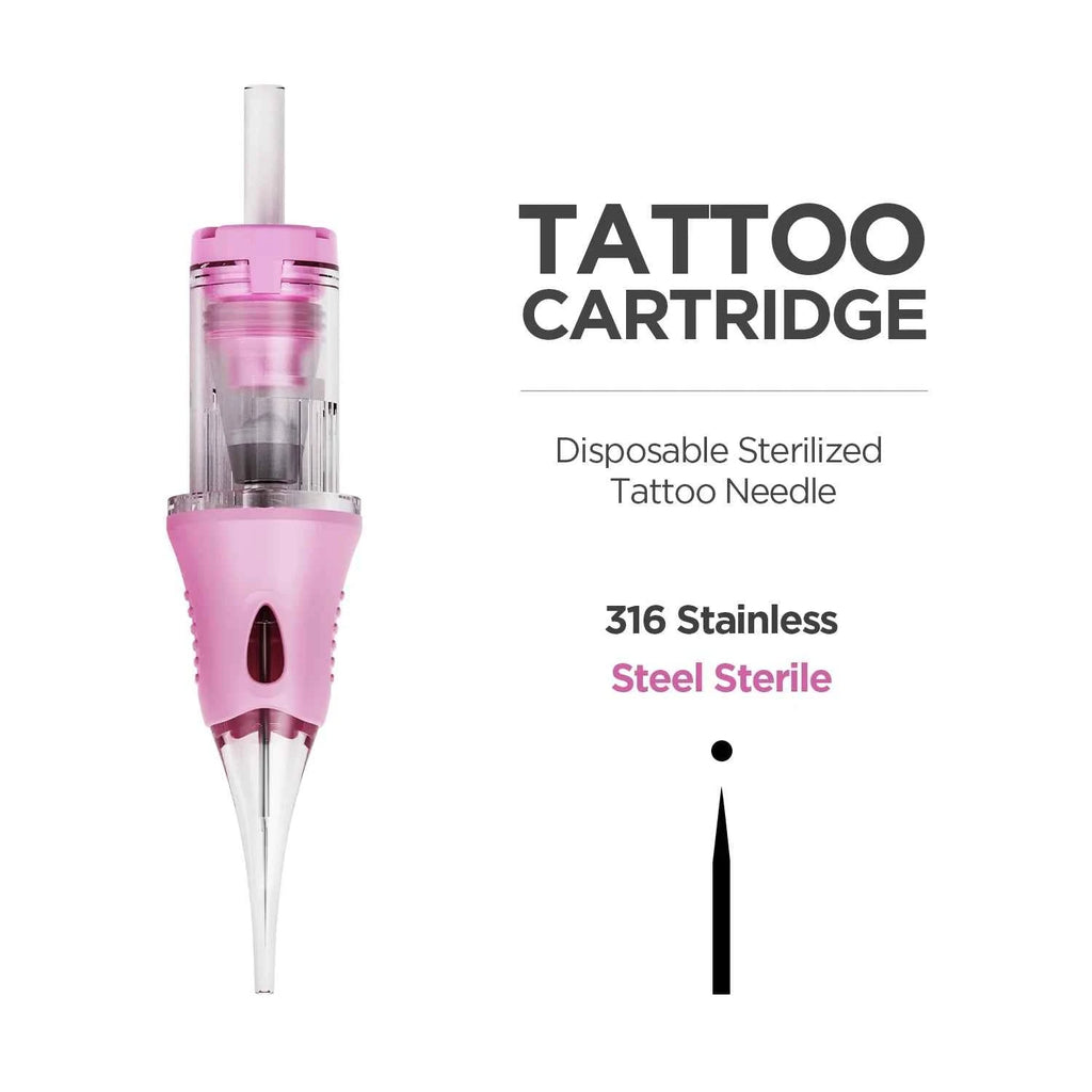 10pcs PMU Universal Disposable Tattoo Needle Cartridges round Liner Sterilized Safety Needle 0.18/0.25/0.30mm for Tattoo Artists