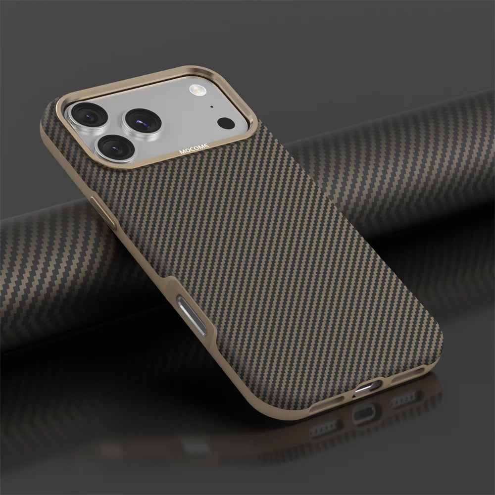 Luxury Built-in Magnet Magnetic Carbon Fiber Phone Case For iPhone 17 16 15 14 13 12 Pro Max Plus Solid Color Matte Back Cover