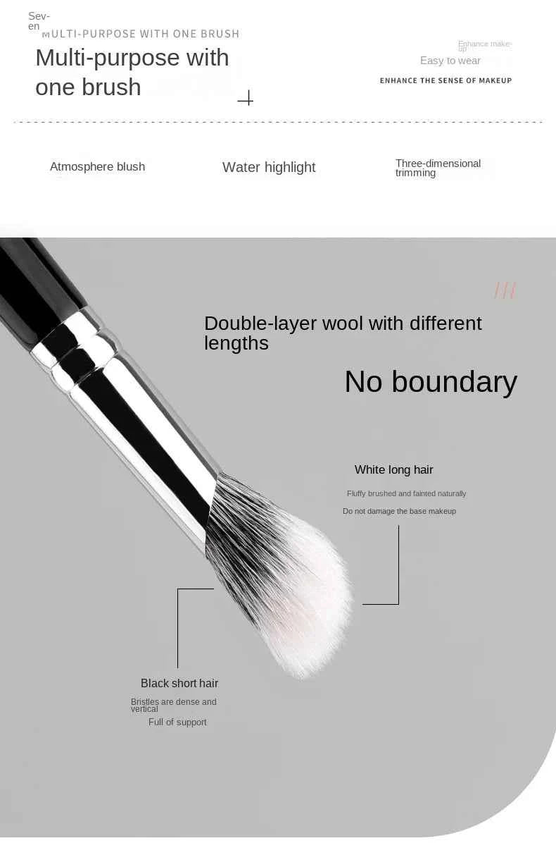 Goat Hair Blusher Brush Mimics Fingertip Aplication Stippling Powder Blusher Makeup Brushes Goat Hair Blush Make Up Tools