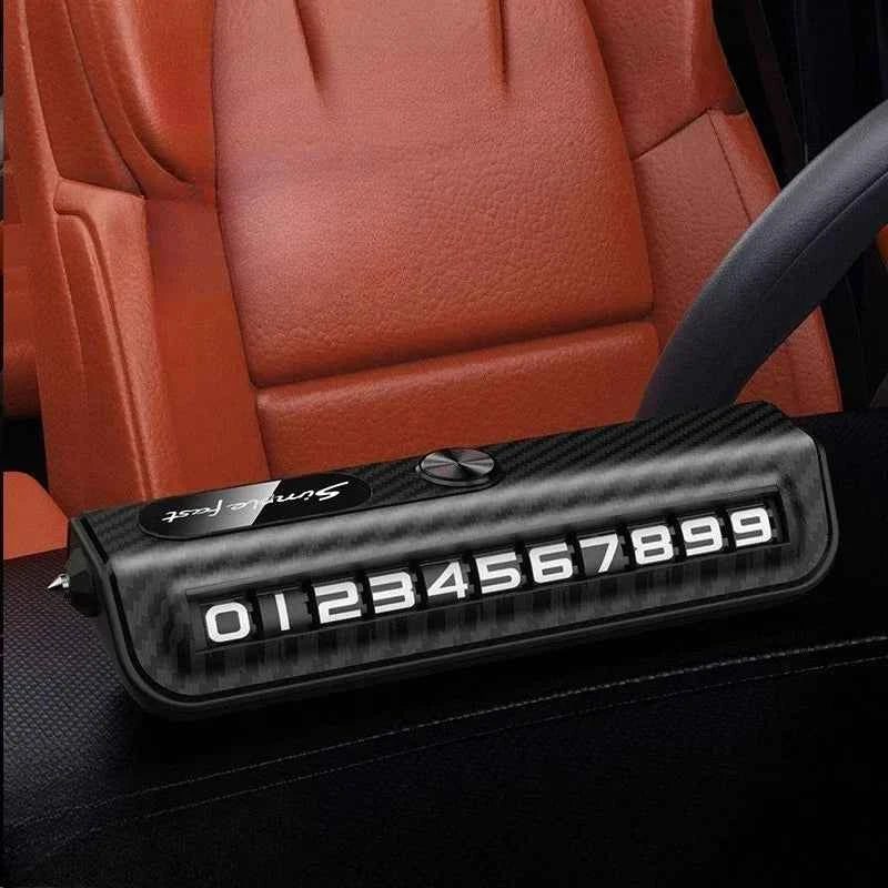 2 in1 Temporary Parking Card Numbe Car Safety Hammer Window Breaker Multifunction Card Dashboard Phone Number Car Interior Decor