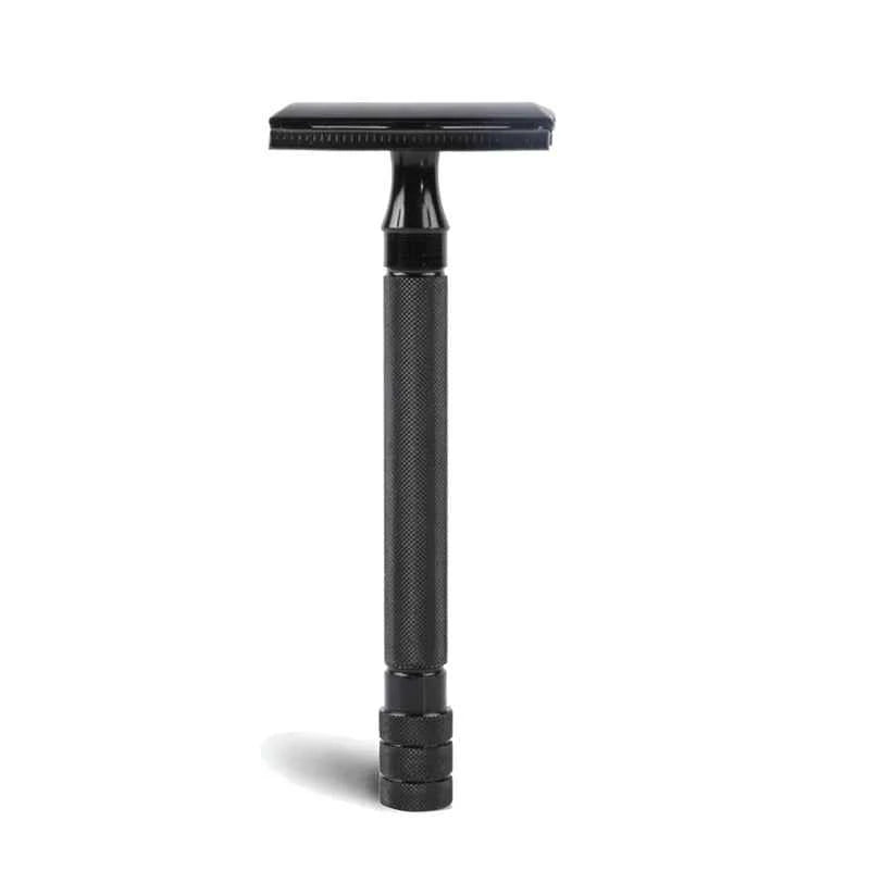 Stainless Steel Safety Razor for Men - Weighted Handle & 10 Double Edge Blades for a Superior Shave