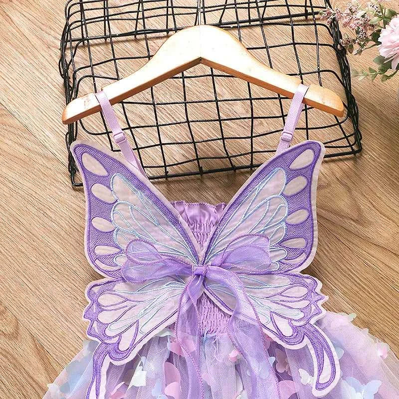 Girls Summer Elegant Dress With Large 3D Butterfly Wings Gauze Princess Dress Bow Kids Sleeveless Birthday Party Evening Dresses The jack market .AU The jack market .AU Mum & Kids: Essential Products for Every Family $ 46 14:496#dress Led lights;200000463:200004192#8T