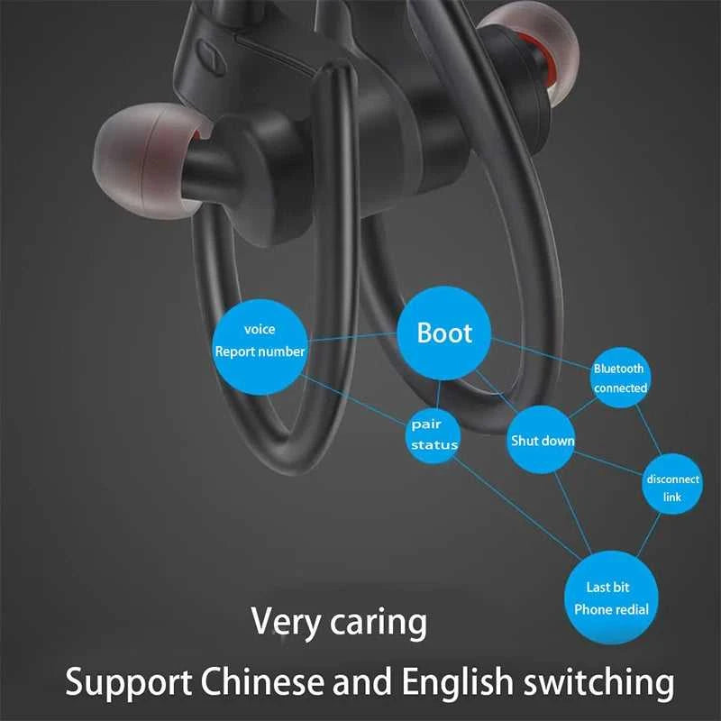 Wireless Headphones Earloop Ear Hook Earbuds Wireless Bluetooth Headset Handsfree Neckband With Mic Bluetooth Earphones The jack market .AU The jack market .AU Accessories Electronics $ 49 14:10#Black