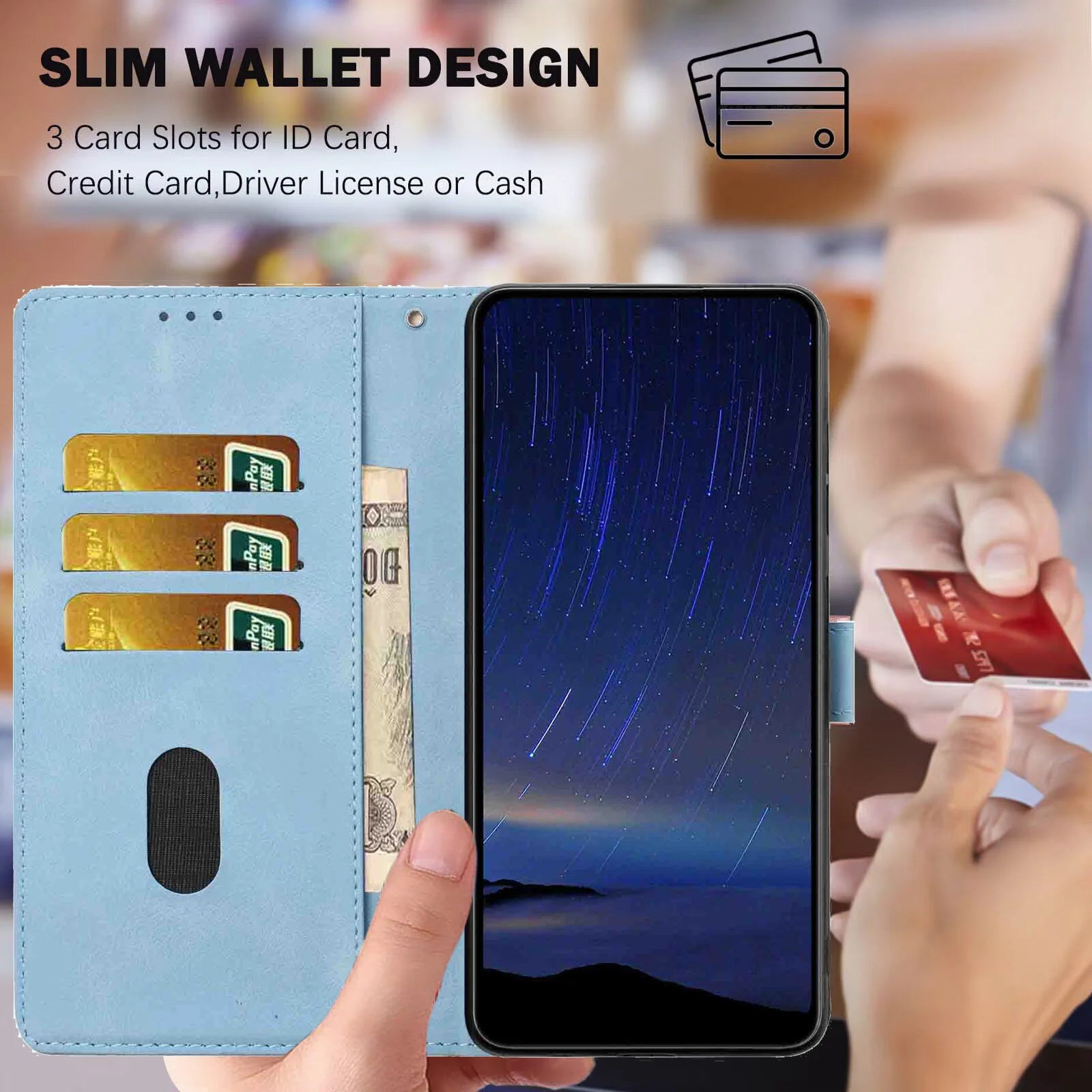 Edge Leather Flip Case for Motorola G73 G53 G13 G23 G62 G52 G32 G22 G31 G20 G41 - Cherry Blossom Design