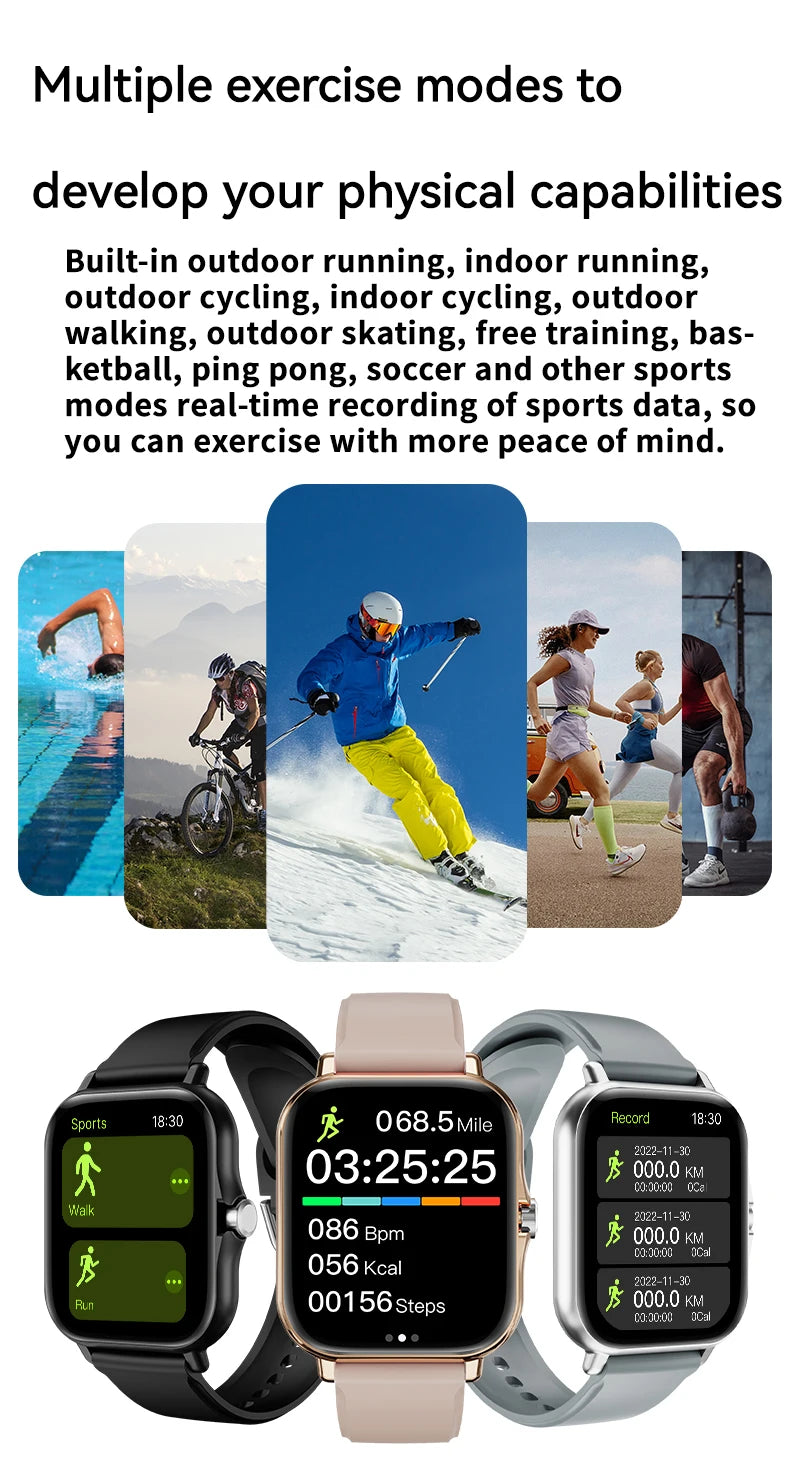LAXASFIT 2025 New Fashion Smart Watch 1.85-inch HD Screen Bluetooth Calling Smartwatch for Men and Women Holiday Gift
