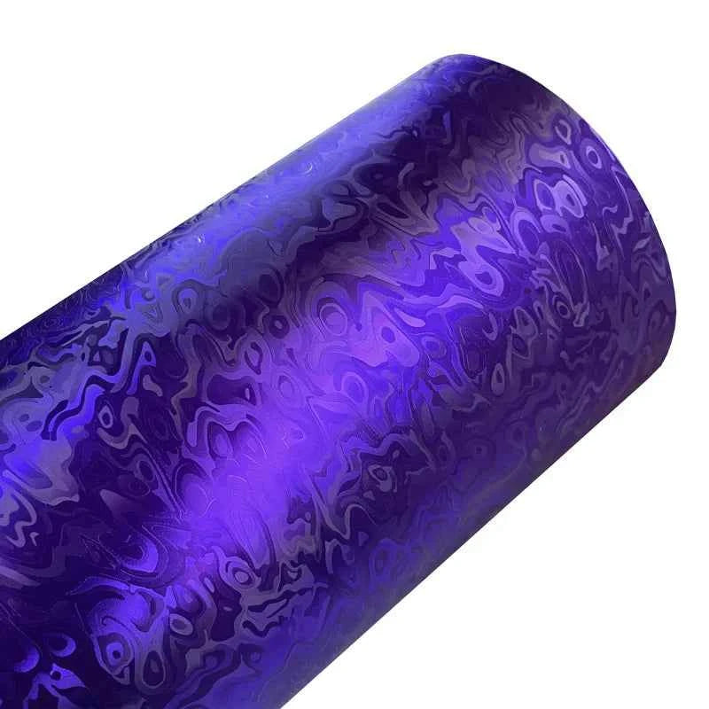 Premium PET Chrome Satin Purple Forged Vinyl Wrap Film Cosmic Ghost Textured Self Adhesive Decal Auto Car Wrapping