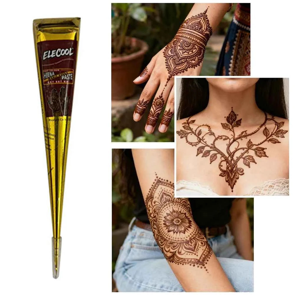 Henna Magic Henna Cones - Vibrant Indian Body Art Paste for Stunning Temporary Tattoos