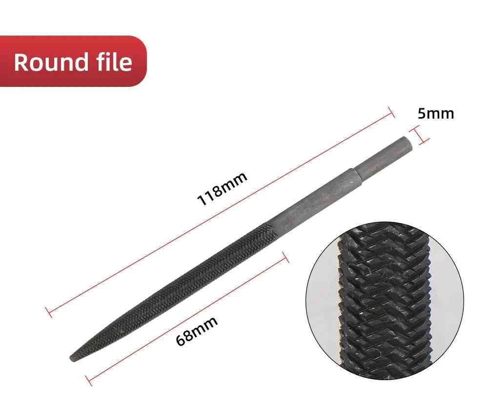 4pcs Air File Bit Set - 5mm Flat Polishing & Grinding Bits for Electric & Pneumatic Tools