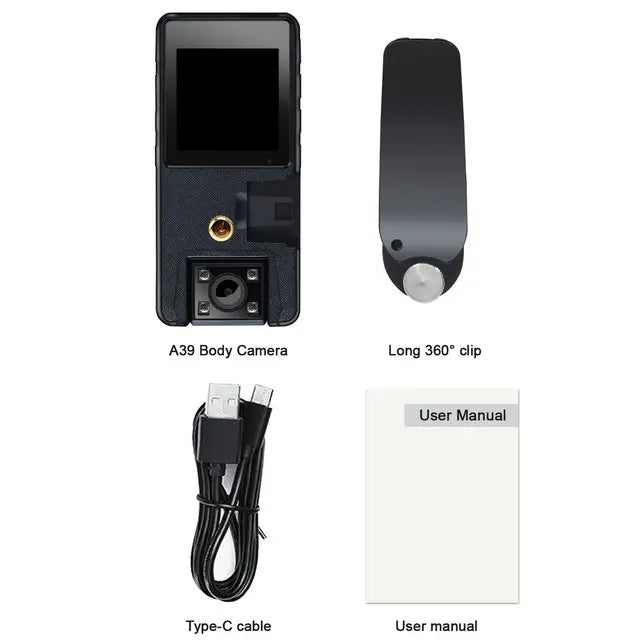 Vandlion A39 Portable Mini Mounted Camera Full 1080P HD Night Vision 3000mAh Long Battery Life Small Camcorders for Riding