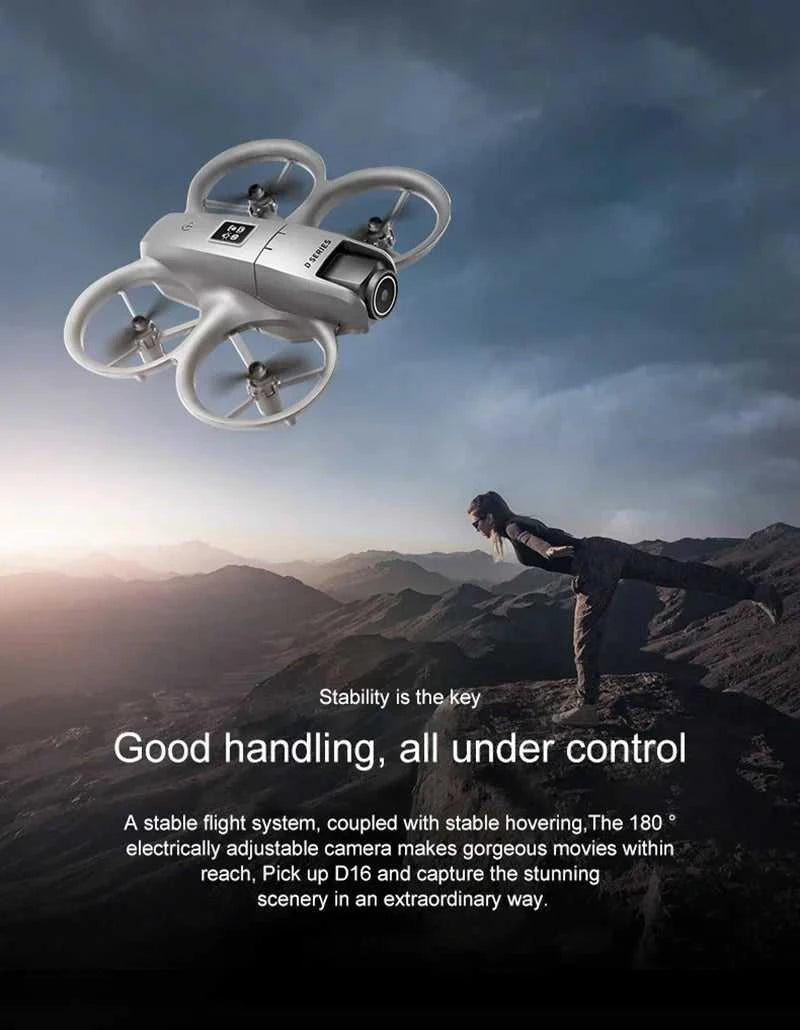 D16 Mini Drone 8K HD Dual Camera Profesional 180° Electric Adjustable GPS Positioning Obstacle avoidance Bushless UAV 2026 New The jack market .AU The jack market .AU Drones $ 106 14:29#Black Dual 8K-1B