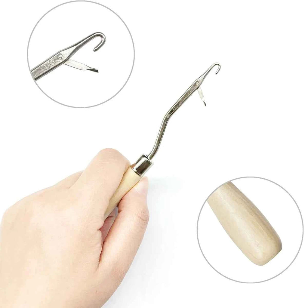 Dreadlock Diva 5Pcs Bent Latch Hook Set - Effortless Hair Braiding & Crochet Tool for Stunning Styles