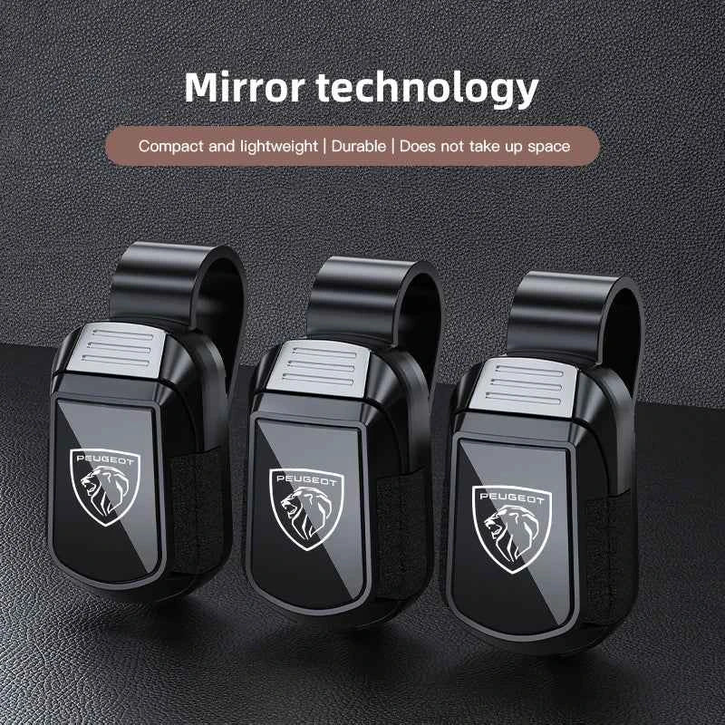 Mirror Style Car Sun Visor Glasses Holder Sunglasses Clip For Peugeot 206 307 308 3008 207 208 407 4008 408 508 2008 5008 301