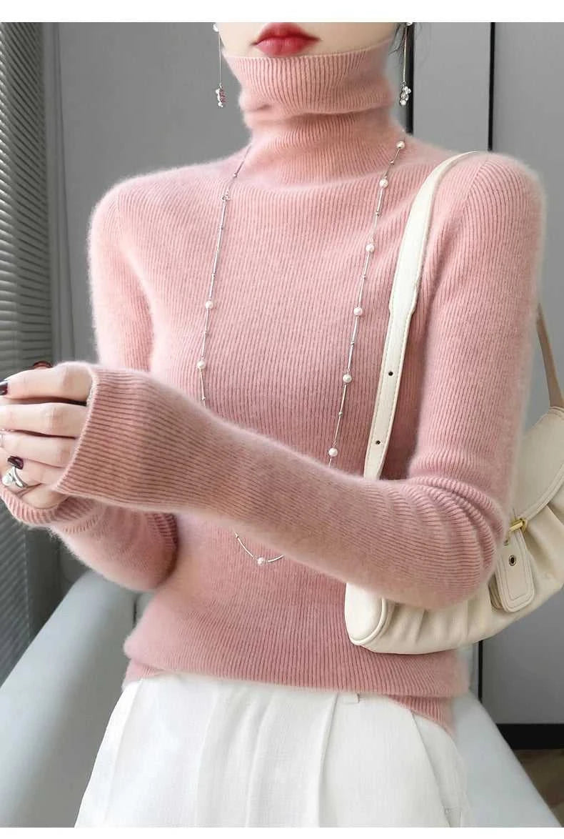 100% Merino Wool Long-sleeved Turtleneck Pullover Women's Autumn Winter Slim Sweater Basic Women's Clothes Cashmere Sweater The jack market .AU The jack market .AU Woman Fashion $ 75 14:1052#black;200007763:201336100;5:4182