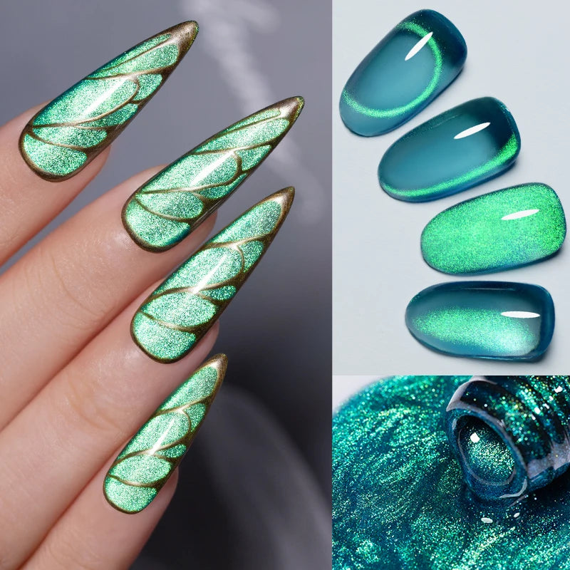 PUENTE Cat Eye Magnetic Gel Nail Polish - Vibrant Starry Galaxy Effect, Soak Off UV, 7.5ML