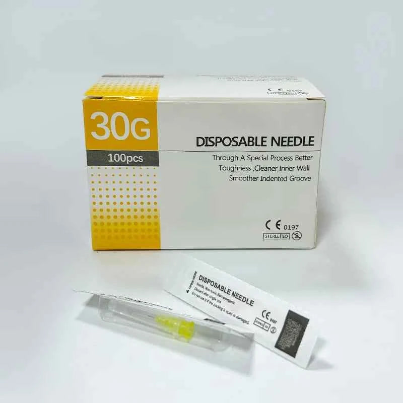 100pcs Disposable 30G Eyelid Tool Needles - Painless Precision for Perfect Results, Available in 4mm to 25mm Sizes