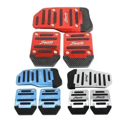 Car Pedal Cover Kit Pedali Red/Blue/Silver Auto Parts New 3Pcs/set Universal Anti Slip Aluminum Manual Transmission