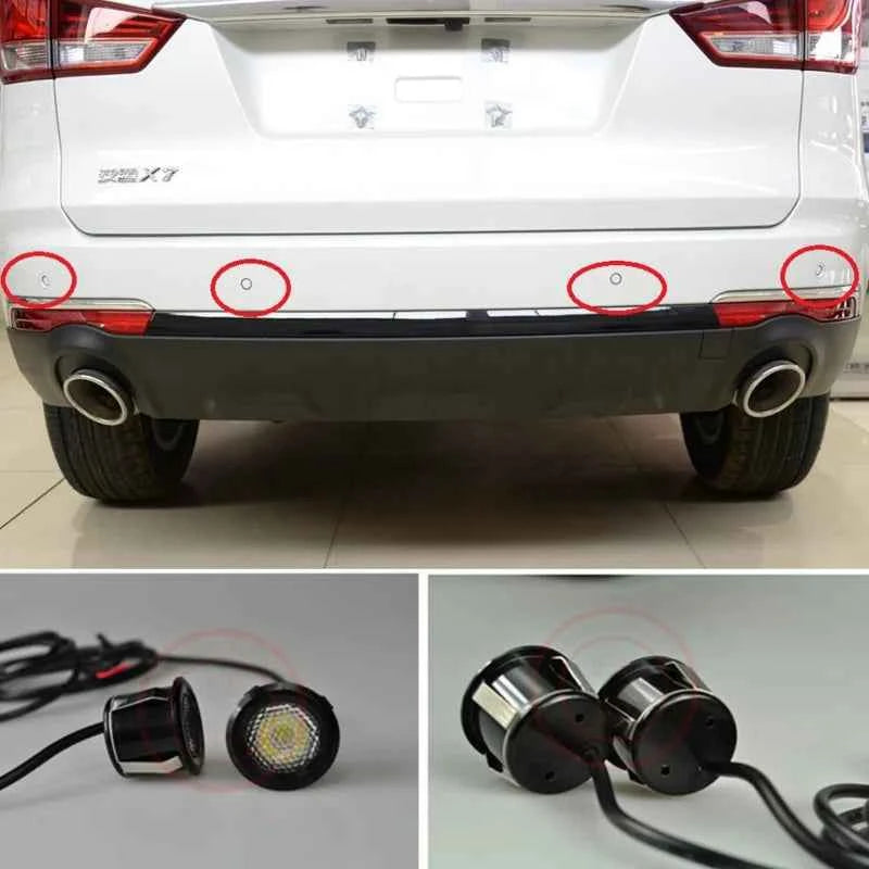 Mini size DIY Aluminum Alloy Parking Radar design led Eagle eye light for Car Side Mirror Puddle lamp Under Rearview glass light