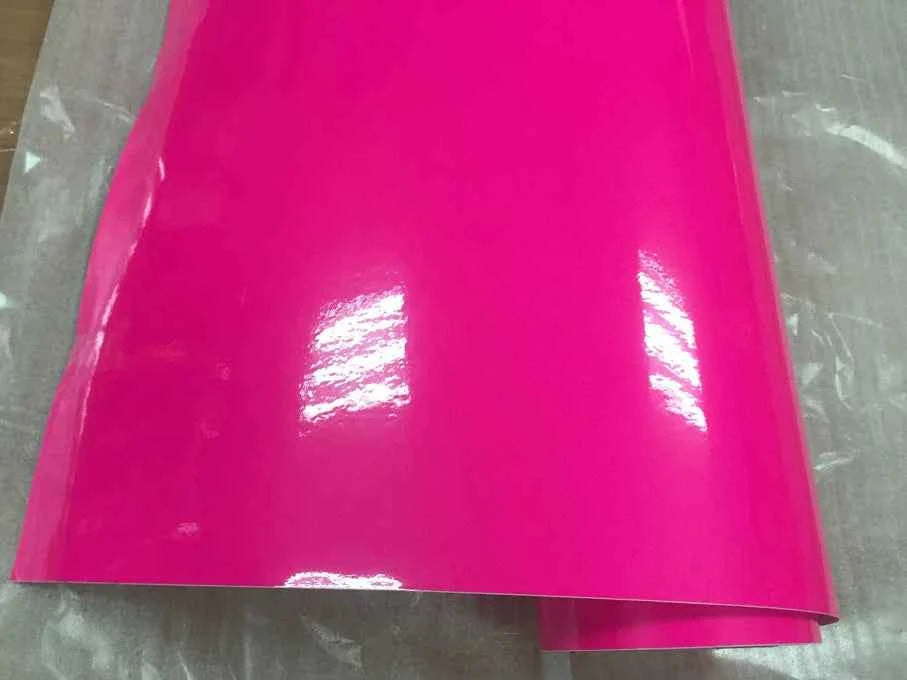 Premium Car Styling Glossy Fluorescent Yellow Vinyl Sticker Glossy Fluorescent yellow Vinyl Wrap Self Adhesive Sticker