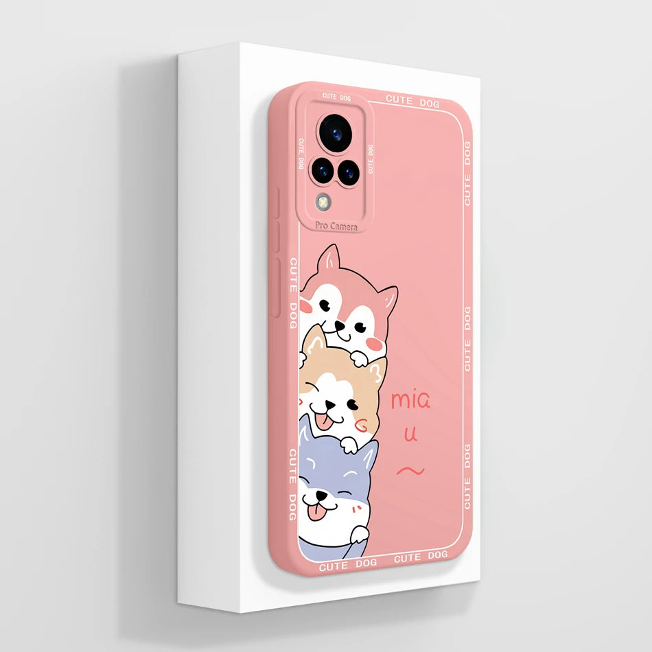 Vivo V21 Liquid Silicone Case - Full Coverage Anti-Drop Protection, Stylish & Soft Back Cover