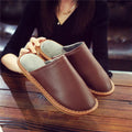 Soft Short Plush Men's Slippers Plus Size 44-45 Indoor Leather Slippers Winter Fashion Shoes 2026 New Unisex Home Slippers