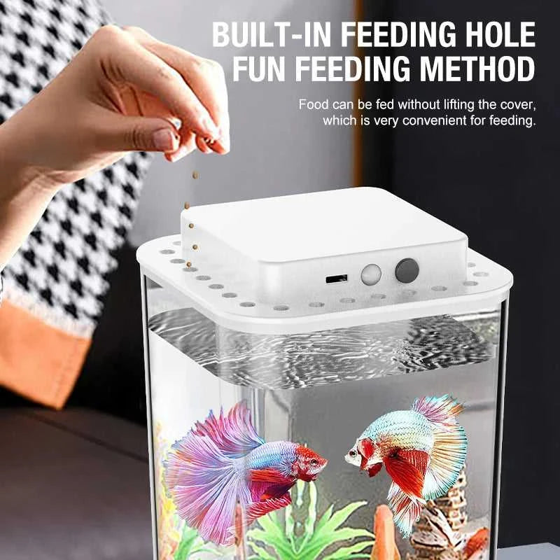 Desktop fish tank, new aquarium, lazy person, no water change, self circulating ecological fish tank, living room, small ecologi The jack market .AU The jack market .AU Fishing Gear $ 34 14:100018786#black