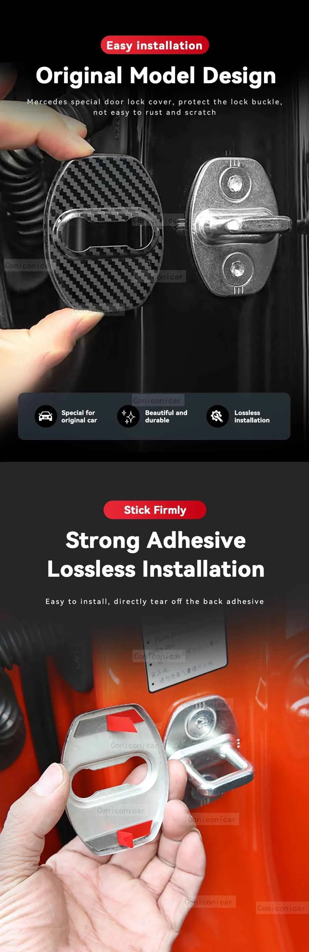 GMC Sierra 2015-2023 Stainless Steel Door Lock Protector | Anti-Rust Buckle Cover & Stylish Accessory